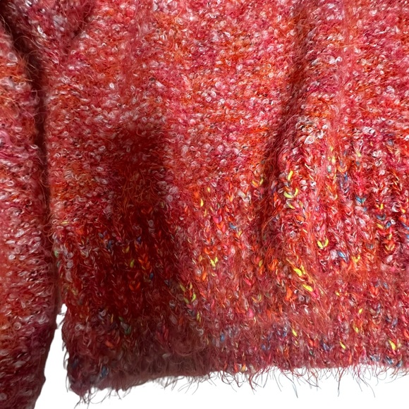 NWT Free People Stardust Marled Mock Neck Pullover Sweater in flame combo S - Picture 7 of 16